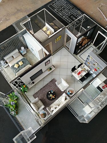 建筑模型材料室内沙盘迷你家具模型衣柜桌椅沙发床模型1/50